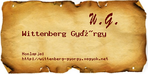 Wittenberg György névjegykártya
